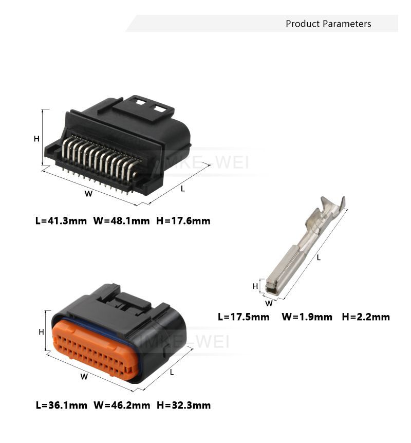 26 Pin/Way JAE MX23A Series ECU Male Female Sealed Waterproof