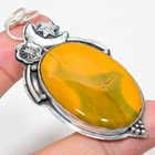 Rainforest Jasper Gemstone Handmade Silver Jewelry Pendant 2.99" V854