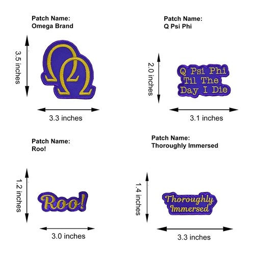 OMEGA 12 PATCH BUNDLE, Embroidered, Iron-On, Sew-On, Omega Psi Phi Fraternity - Picture 4 of 4
