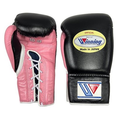 Winning Boxing Gloves 10oz MS-300 Black Pink String Type NEW JAPAN