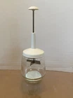 Vintage Food Nut Jar Chopper Federal Housewares Clear Glass White Retro 10" Tall