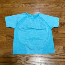 Kids Activewear T-Shirt Top Athletic Gym Workout Blue