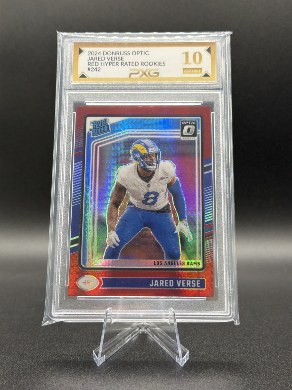 2024 Donruss Optic JARED VERSE Red Hyper Rated Rookie #242 Graded PXG 10