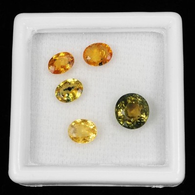 2.82Ct Thailand Forest Green Tourmaline And Yellow Sapphire Loose Gemstone Set