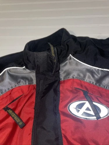 AGV Sport Motorcycle Jacket Men's XL Black Red Zip Heavy Nylon Polyester image 10