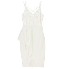 bar III Womens Draped Bodycon Dress, Off-White, X-Small
