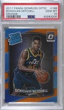 2017 Donruss Optic Rated Rookie Orange Prizm Donovan Mitchell PSA 10 GEM MT fm0