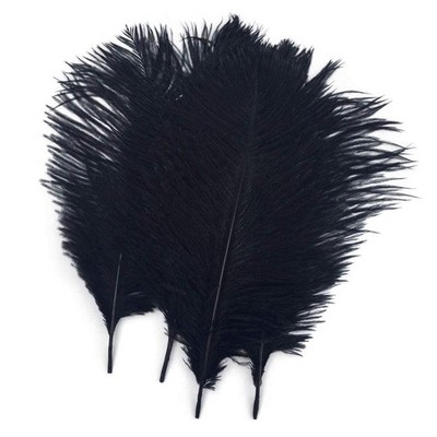 Shekyeon Black 10-12inch 25-30cm Ostrich Feather Home Decoration DIY Craft Pa...
