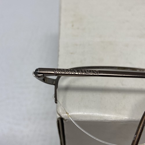 VINTAGE Giorgio Armani GA 12 2F2 Gold Half Rim Eyeglasses Frames Italy **FLAW** - Picture 3 of 8