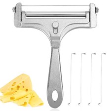 lasuroa Cheese Cutter, Stainless Steel Slicer with 4pcs 4.7", Silver