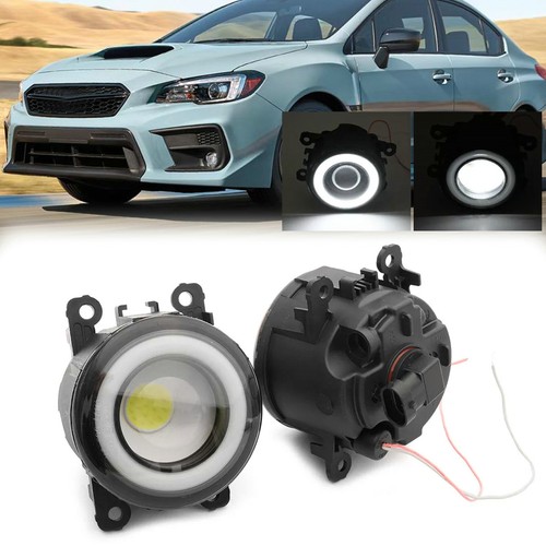 For 13-16 Subaru BRZ 15-21 WRX STI Impreza White LED Fog Light w/ Halo Ring DRL - Picture 2 of 9