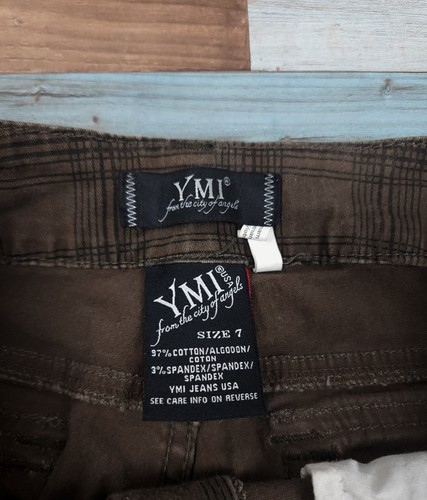 Ymi Jeans USA Denim Plaid Micro Short Shorts City Of Angels Size 7 - Picture 5 of 6