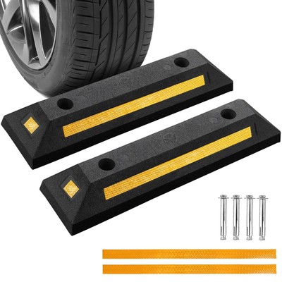 Acymner 2 Pack Rubber Parking Guide Blocks | Heavy Duty Black Parking Blocks ...