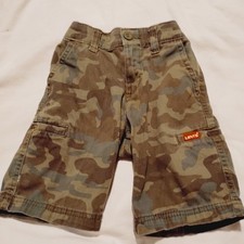 Levi Youth Boys Camo Long Cargo Shorts Size 7
