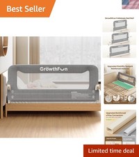 Safety Toddler Bed Rail - 59in Foldable with Reinforced Design  No Tool Setup