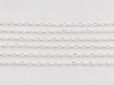 925 Sterling Silver Flat Cable Rombo Style Chain 1 Foot 