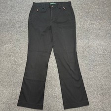 Lauren Ralph Lauren Women's Canvas Saddle Pants Leather Zip Pockets Trousers 8P
