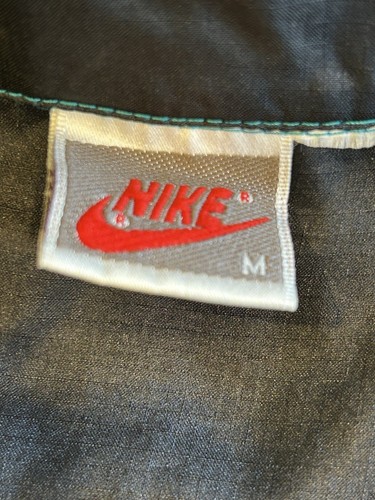 VTG 90's Nike Tracksuit Windbreaker Jacket Zip Aqua/White Black Size M Read - Picture 15 of 19