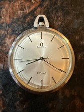 Omega De Ville cal. 601 Swiss Sterling Silver Pocket Watch Excellent Condition