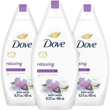 Dove Moisture Body Wash RELAXING jasmine & coconut 15.2oz PACK OF 3