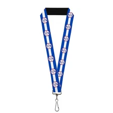 Buckle Down Shelby Tiffany Split/Stripe Blue/White/red-1 Inch Lanyard One Size M