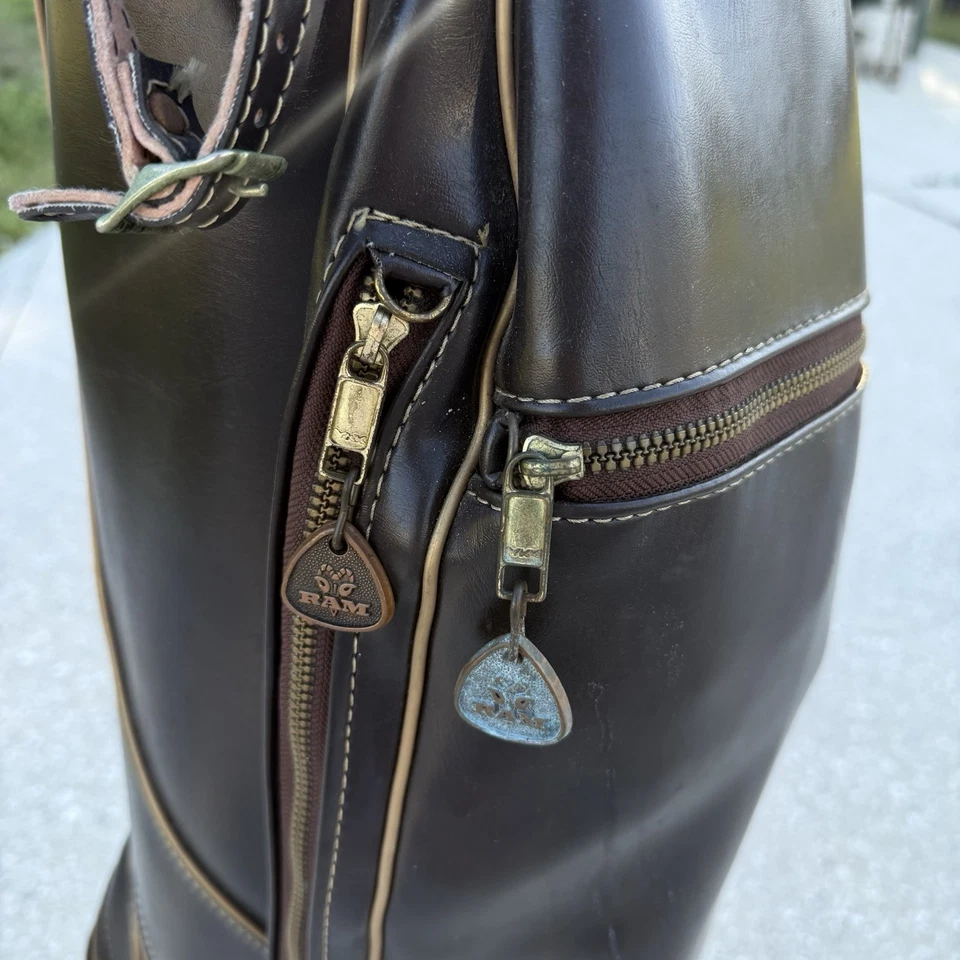 Vintage Ram Aries Golf Cart Bag 6–Way Divider - Made In USA - Dark Brown - Image 3 of 4