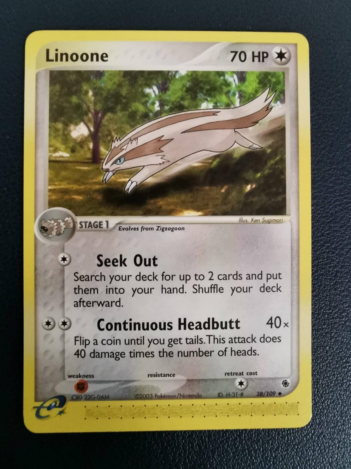 Pokemon Card Linoone 38/109 EX Ruby & Sapphire Uncommon