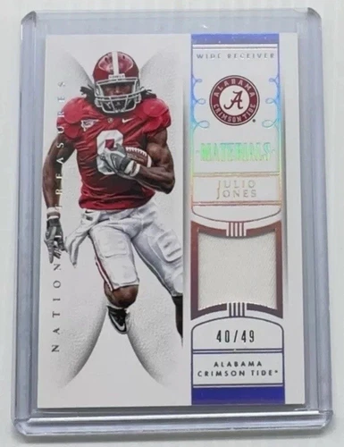 2015 National Treasures Collegiate Julio Jones Holo Silver Jersey #40/49