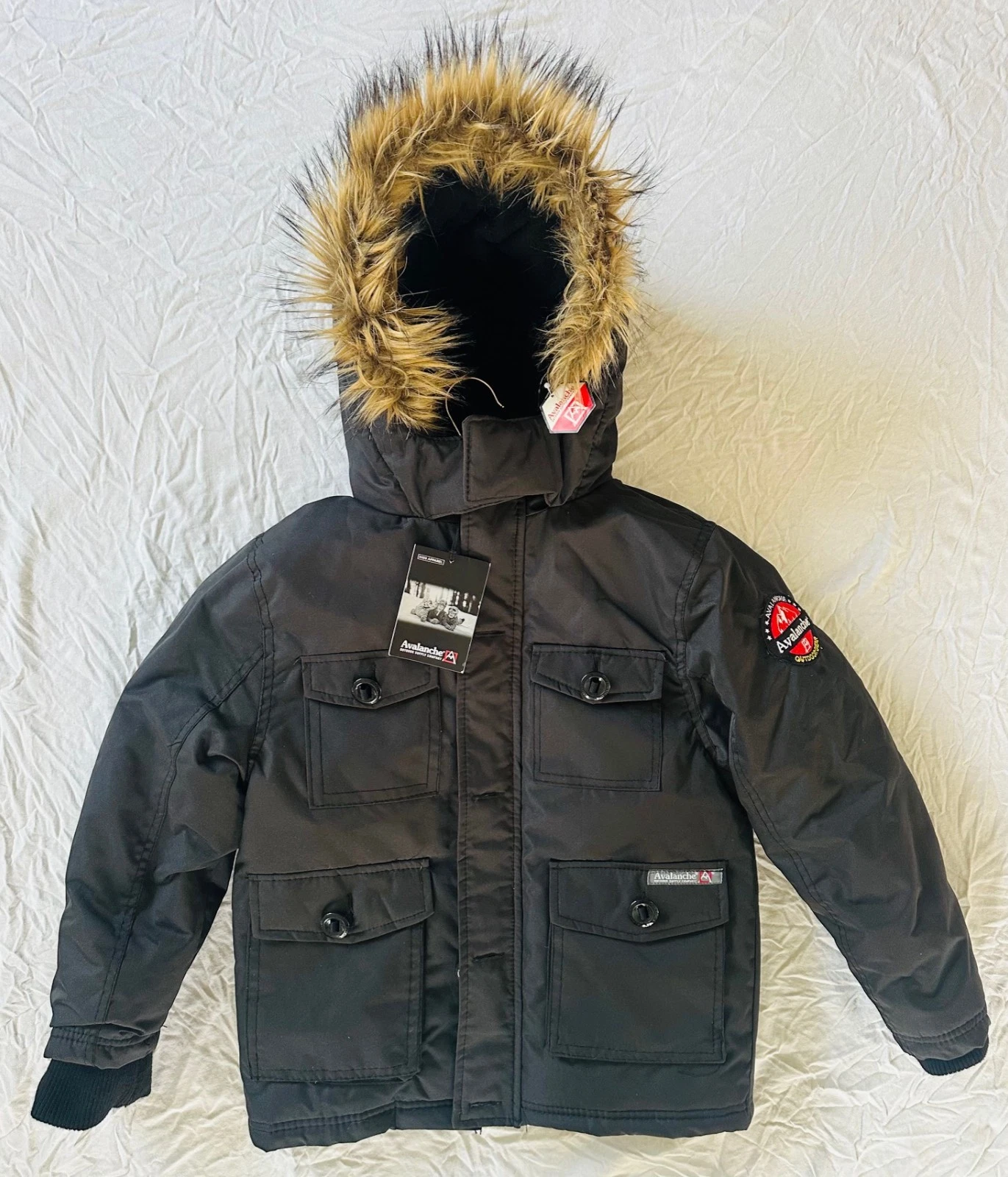 NWT Avalanche Winter Jacket Faux Fur Trim Hood Water/Wind Repel Parka M 10/12