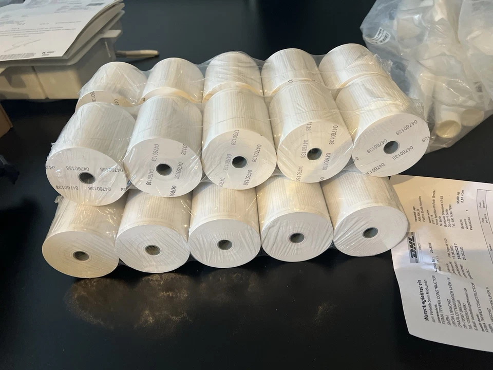 Kassenbonrollen 10 Stück, Normales Papier, 76x80x12 Mm, 60g WF