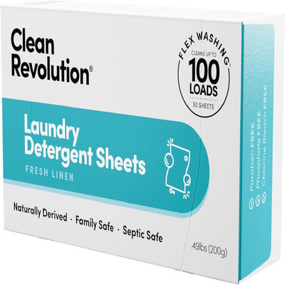 Clean Revolution Laundry Detergent Sheets 200 Sheets 400 Loads Of Laundry Fresh