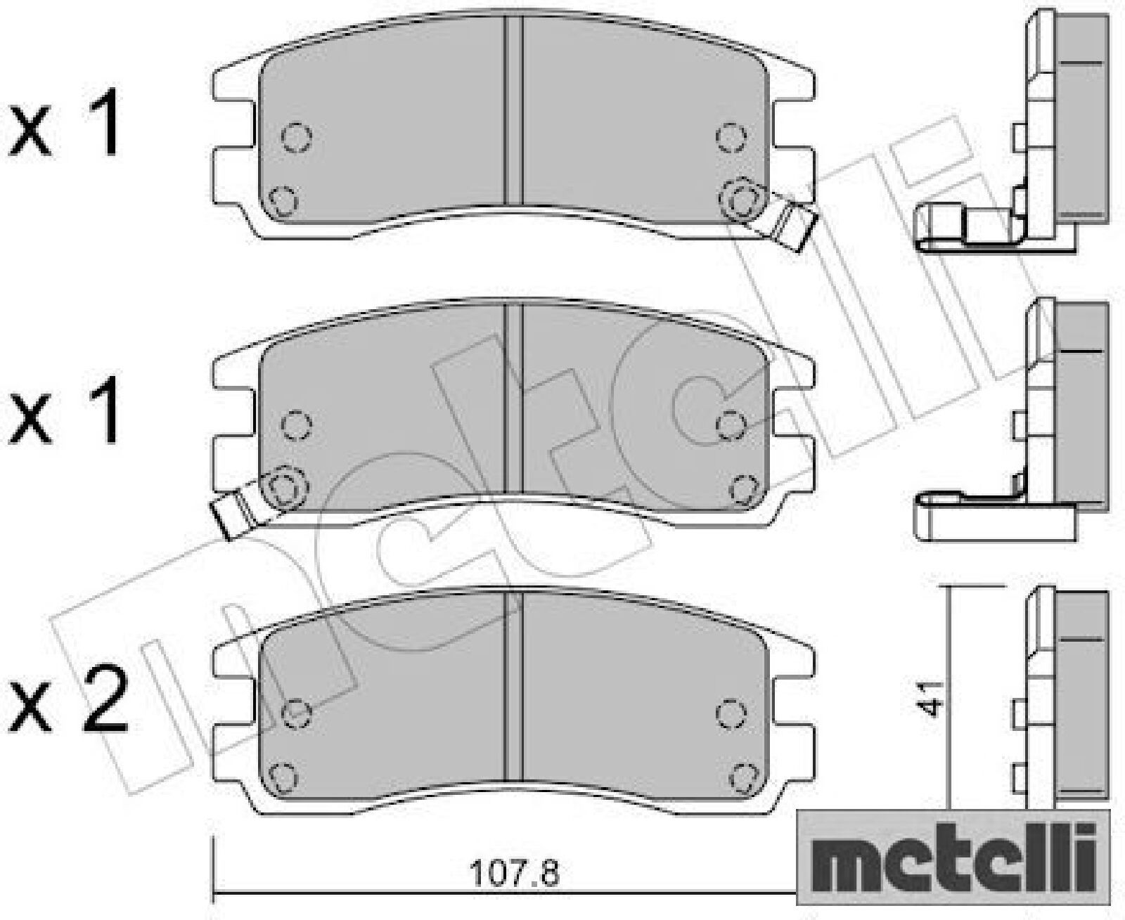 metelli 22-0697-0 Bremsbelagsatz für Scheibenbremse Bremsbelagsatz