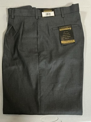 Axist Essentials, Super 100 s Hi-Twist Pleated Cuffed Gray Dress Pants 38/29 NWT