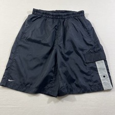 Vintage Y2K Nike Men  s Large Black Swim Trunks w/Drawstring w/ 4 pockets