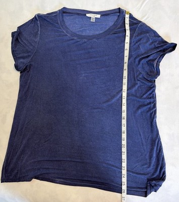 #89) Cable & Gauge Washed Indigo Round Neck Short Sleeve Tee XL Blue