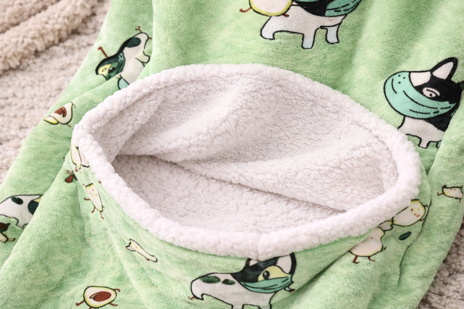 Women Oversized Wearable Blanket Hoodie Sherpa Fleece Pajama Avocado Loungewear image 3