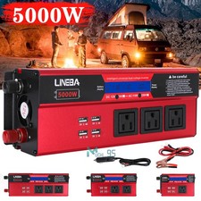 Inversor de corriente para coche de 5000W 3 salidas y 4 USB de 12V CC a 110V CA