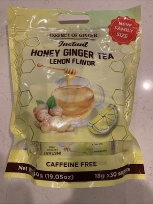 Pack of Lemon Ginger Tea Instant Ginger Honey Crystals, 30 Sachets