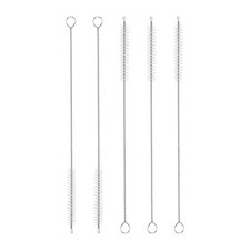 5Pcs Straw Cleaner Brush Set 8 Inch Length 8mm OD Nylon Bristles, White