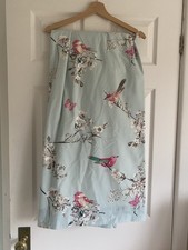 Pair Beautiful Birds Duck egg Blue Lined Curtains 64" x 52" with Tie-backs