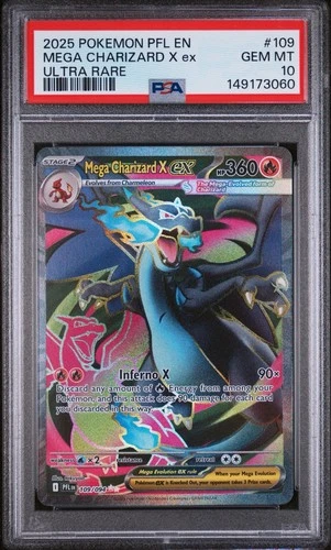 Pokémon TCG Mega Charizard X Ex Ultra Rare Holo 109/094 Phantasmal Flames PSA 10