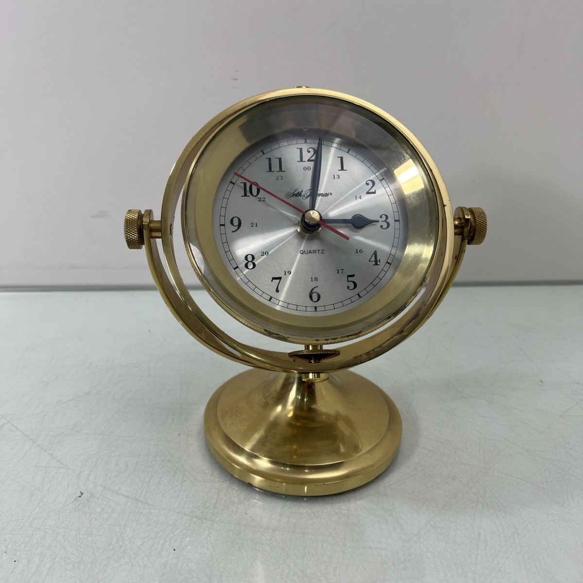 Seth Thomas SCHOONER SHIPS CLOCK Brass Model 1044 Solid Brass