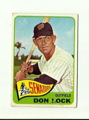 1965 TOPPS #445 Don Lock: Washington Senators: Outfield: Baseball Card: MLB