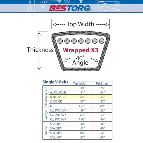 V Belt 5L305 B27.5 Replacement 5/8" x 30.5" Industrial & Lawn Mower Heavy Duty - Picture 4 of 6