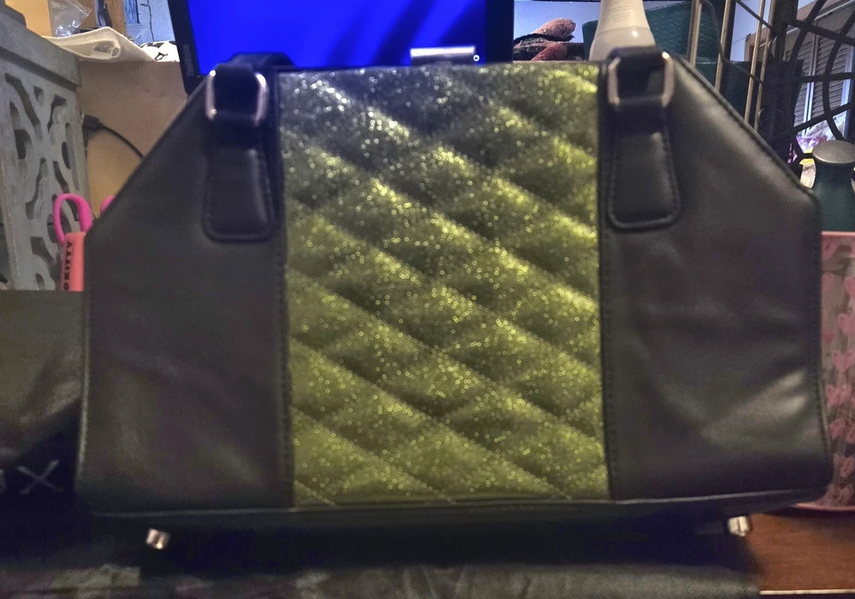 Сумочка Lux de Ville зеленая/черная с блестящими акцентами и подкладкой Leppard - Изображение 4 из 4