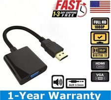 HDMI to VGA Adapter Video Cable Cord Converter 1080P For TV Monitor Computer PC