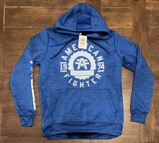 American Fighter Hoodie Sweatshirt Mens M Heather Blue Long Sleeve Alexander NWT