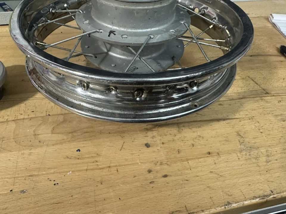 2000 Honda Xr50/Xr70 Crf50/Crf70 Complete Rear Wheel With Brake Panel Assembly - Image 4 of 4