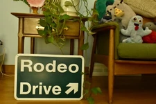 RARE Vintage 80's Rodeo Drive Los Angeles California Souvenir Road Sign USA Made