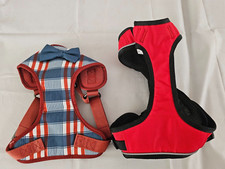 Dog / Cat / Pet Harness Lot 2 New Sz Small Plaid  Red/Black  Dog Clip